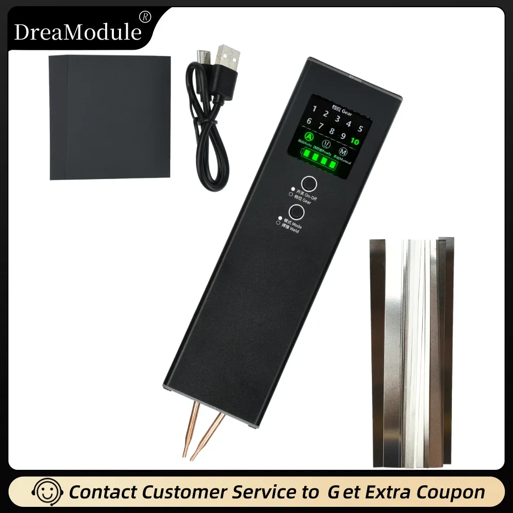 

10 Adjustable Levels Lithium Battery Spot Welder Kit Dual Pulse Welding DC 5V Handheld Welding Machine for 18650/21700 Batteries