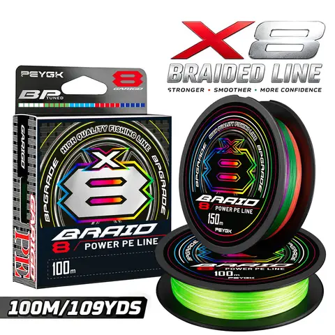 PEYGK 8 Strands Braided Fishing Line Japanese Super Strong Pull Wear Resistant PE Line 100M Carp Braid Floating Fishing Line