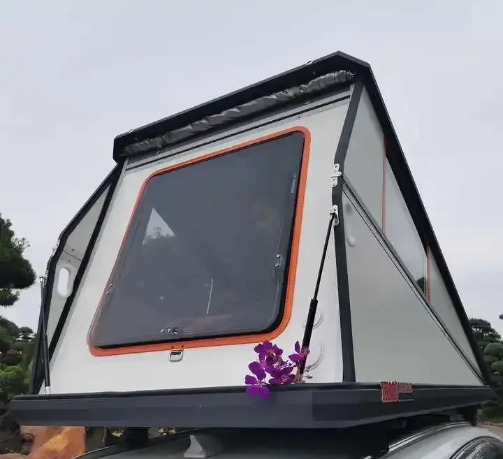 Car Camping Tent Folding Rooftop Aluminum Clamshell Triangle SUV Roof Top Tent Outdoor Camp Roof Top Full Hard Shell Waterproof