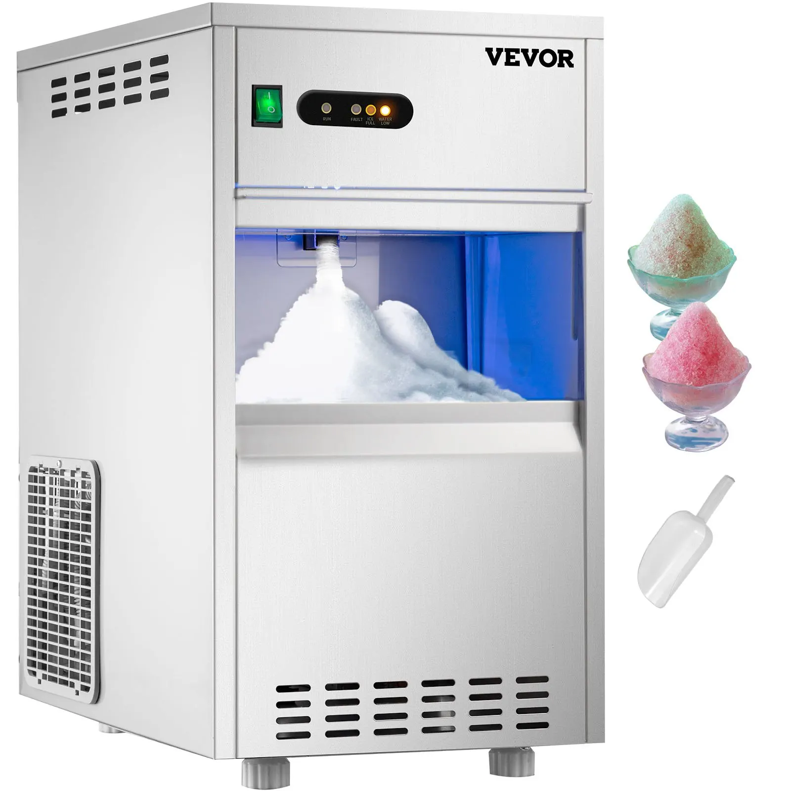 

VEVOR Snowflake Ice Maker,20/25/40/60/100 kg/h Food Grade Flake Ice Machine Freestanding Ice Machine for Seafood Restaurant