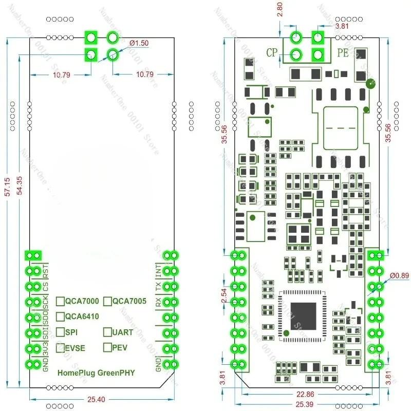 QCA7000/7005 HomePlug GreenPHY PLC Module, ISO15118 Compliant