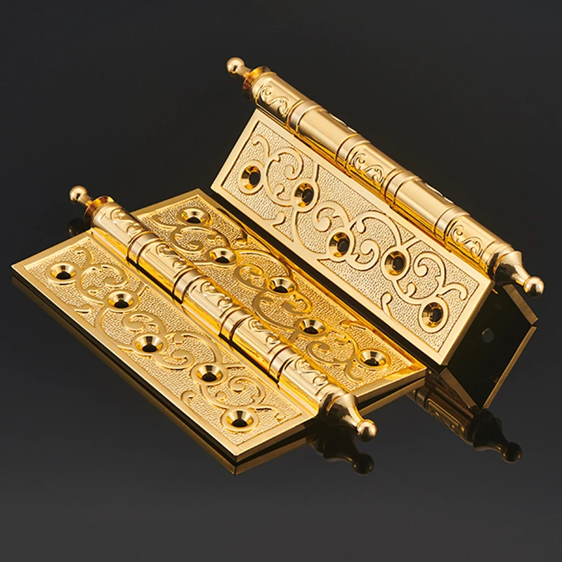 

High-end European Carved 2PCS 4''/5''/6''/8'' Solid Brass Heavy Door Hinge Crown Villa Gate Door Hinge Bearing Silent Door Hinge