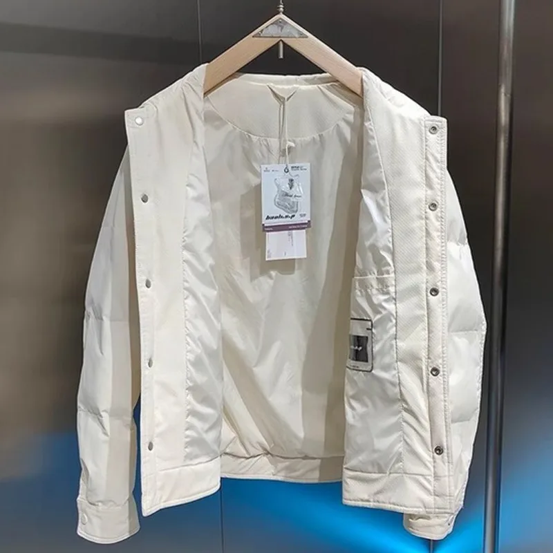 Men's Duck Down Jacket Fall Winter Leightweight Keep Warm Sportwear Male Loose Fit Turn-Down Collar Down Jacket Coat