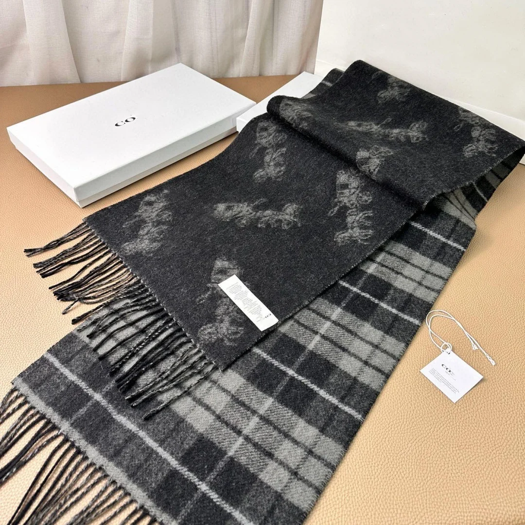 Luxury Brand Winter Warm Scarf Pashmina Men Women Wool Cashmere Scarf Shawl Classic Carriage Pattern Brand Factory Direct Sales