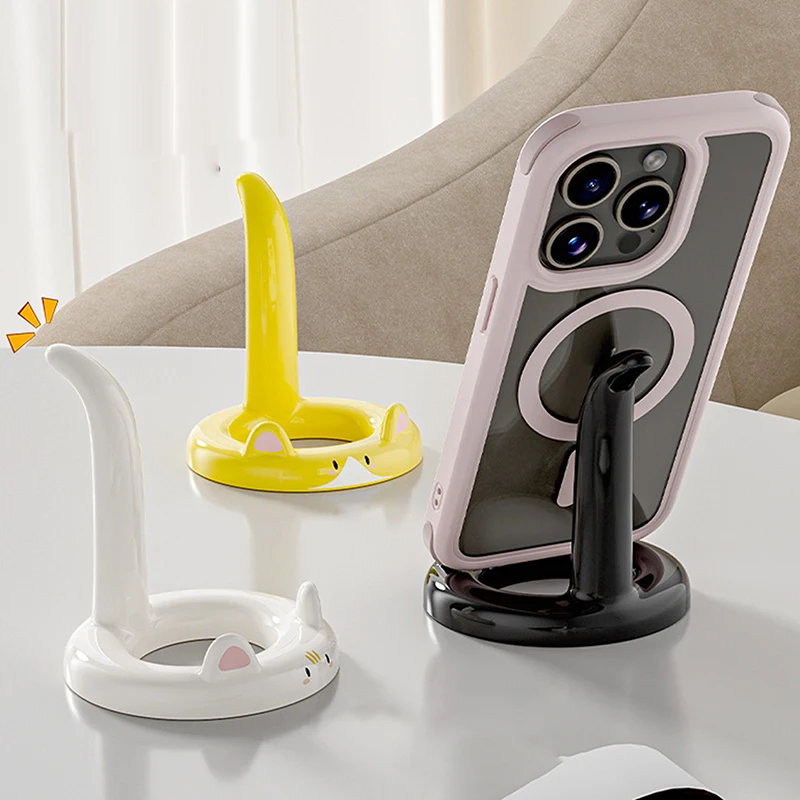 

1pcs Sweet Cartoon Cat Mobile Phone Holder, Creative Desktop Mini Mobile Phone Holder, Can Be Used As A Decorative Ornament