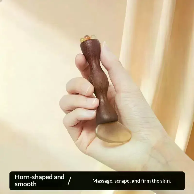 1Pc Eye Relaxation Meridians Acupoint Massage Lotus Seedpod Brass Bead Rosewood Facial Gua Sha Beauty Tool