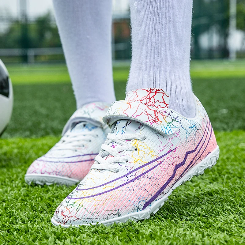 Dziewczęce buty piłkarskie oryginalne dla chłopców buty korki dzieci obuwie dziecięce strój do baseballa dla dzieci korki treningowe Futsal murawa