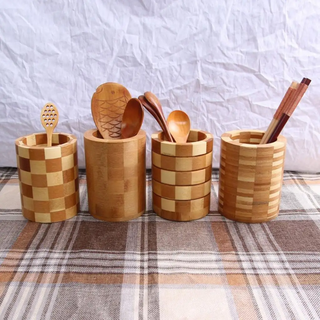 Bamboo Chopsticks Holder Utensil Organizer Kitchen Tools Holder Spoon Rest for Home Cooking