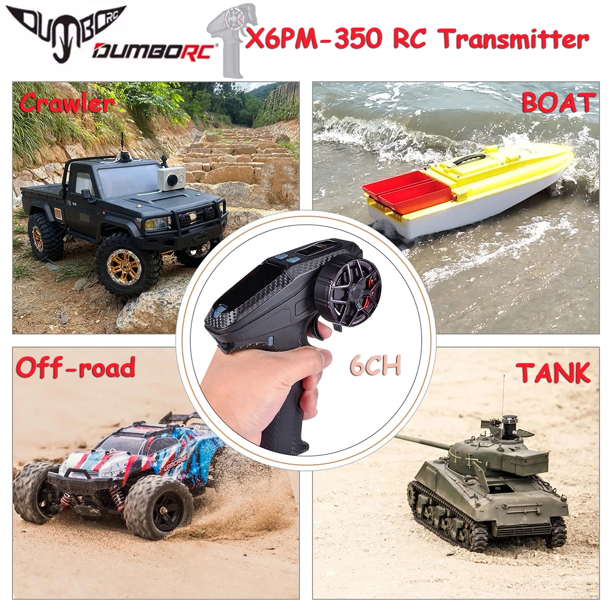 

Радиоуправляемый передатчик DUMBORC X6PM-350 с гироскопическим приемником BL3F/P6FG/P6FP/P6DCG/P4FMG 2,4 ГГц для модели радиоуправляемого автомобиля, лодки, танка