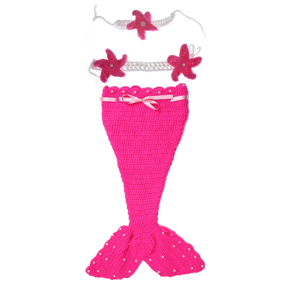 1 مجموعة الوليد التصوير الدعائم الطفل حورية البحر الذيل دعوى روزي اللون الرضع تأثيري حلي الكروشيه الحياكة الطفل التقطت الصور