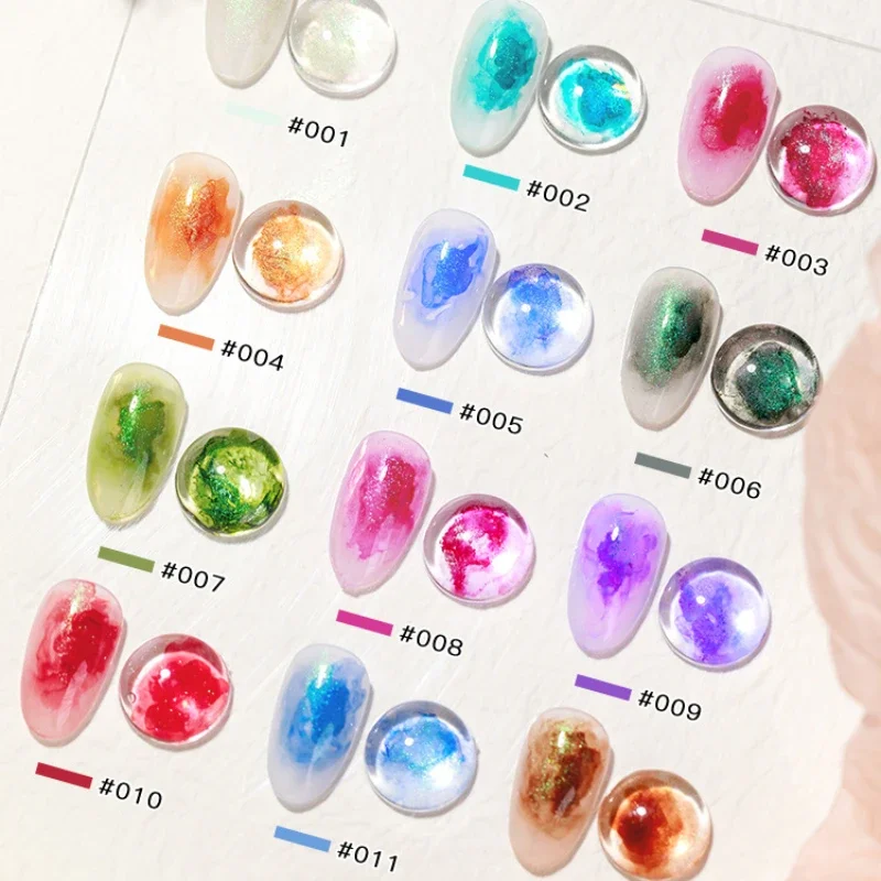 

1PCS Glitter Blooming Gel 15ml UV LED Gel Nail Polish Soak Off Nail Art Marble Pattern Rapid Halo Dyeing Nail Polish Gel Paint