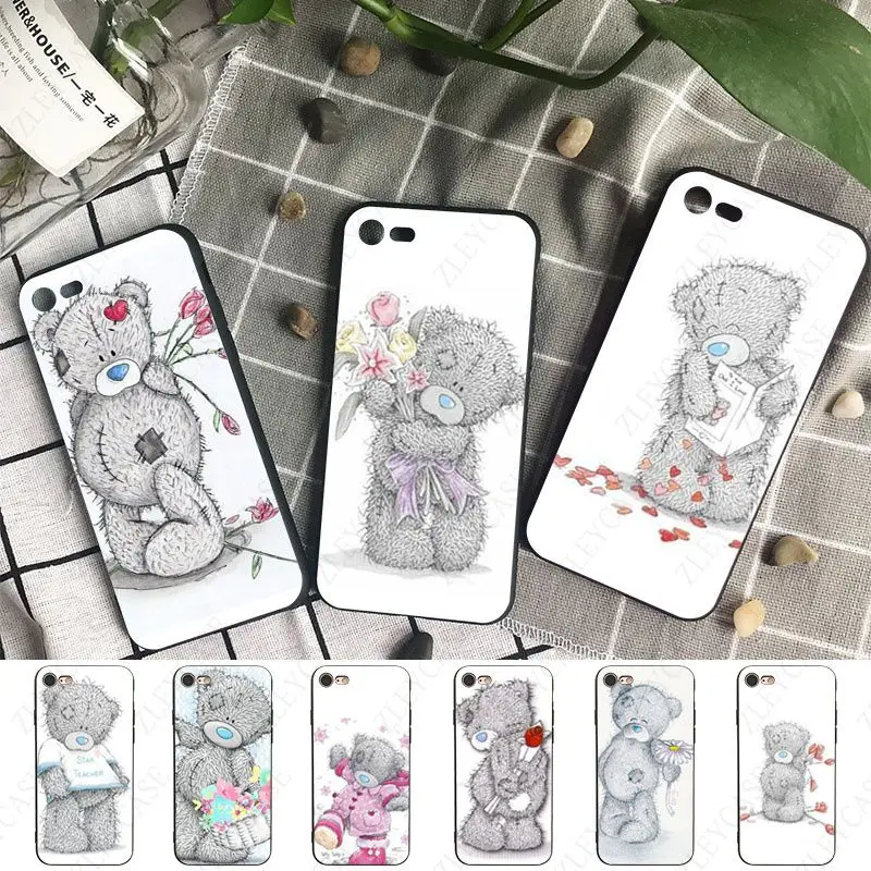 Lovely teddy bear soft phone cover for iPhone 15Pro 16pro 13PRO max 7 8 XR 14plus 11pro 12pro max 13mini SE 2020 cases coque