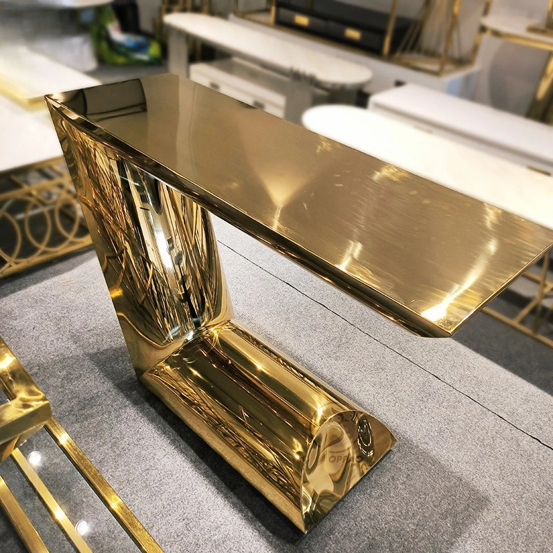 

Italian-style entrance hall cabinet, entrance cabinet, stainless steel rock slab entrance table, light luxury and simple