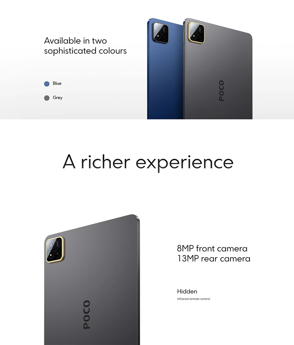 Poco Pad X1 Global Edition 11.2'' 144Hz 3.2K Snapdragon 7 Display + Third Generation Octa Core Processor 45W 8850Mah
