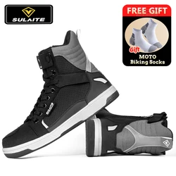 Men's Motorcycle Shoes Four Seasons Motorbike Gear Shift Breatheable Anti-fall Rider Road Racing Biker Boot Casual Shoes Boots