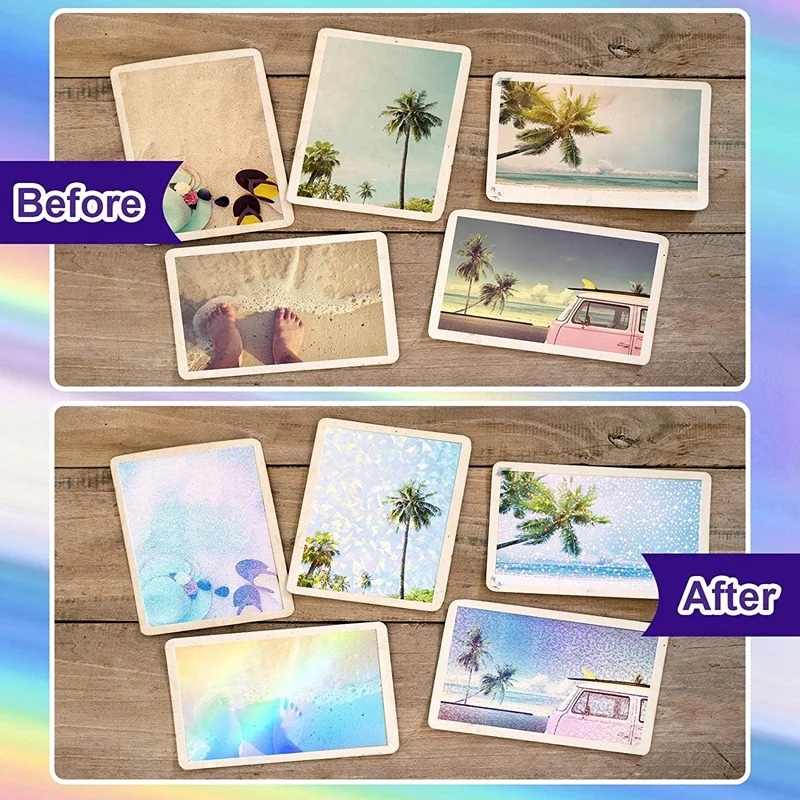 72 fogli di carta adesiva olografica con motivi di stelle preziose Carta adesiva in vinile stampabile in formato A4, 8,27 pollici x 11,7 pollici