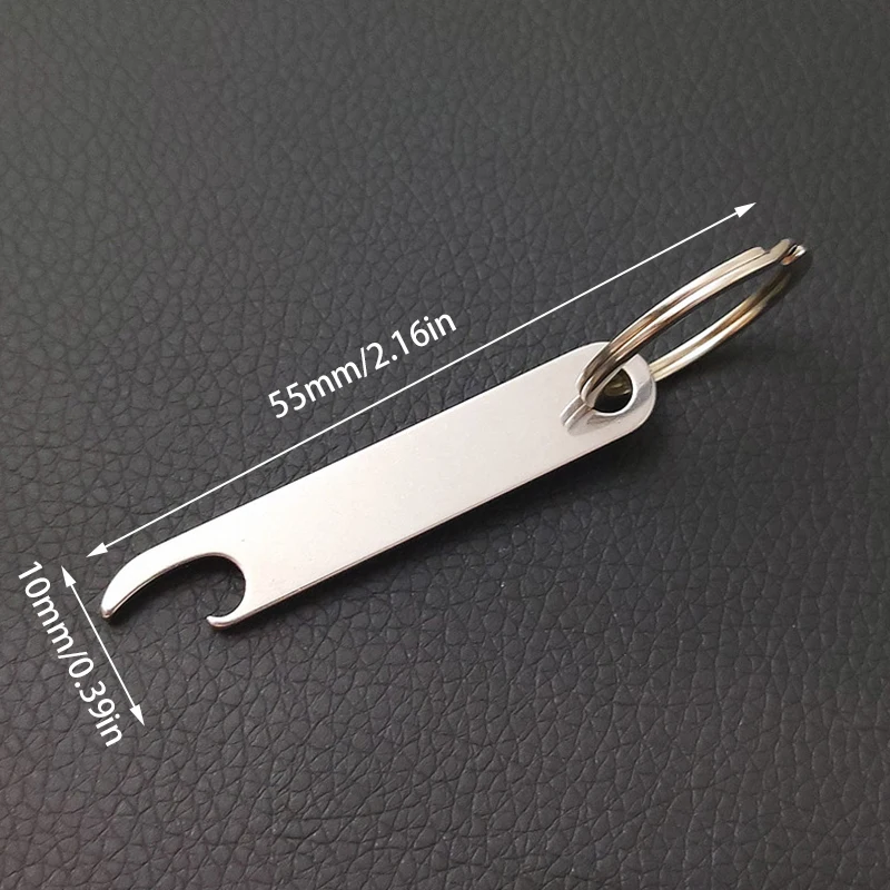 سلسلة مفاتيح فتاحة زجاجات بيرة من الفولاذ المقاوم للصدأ للرجال ، فتاحات زجاجات صغيرة محمولة ، حلقة مفاتيح جيب مضحكة ، أدوات مطبخ ، 1 روض #3