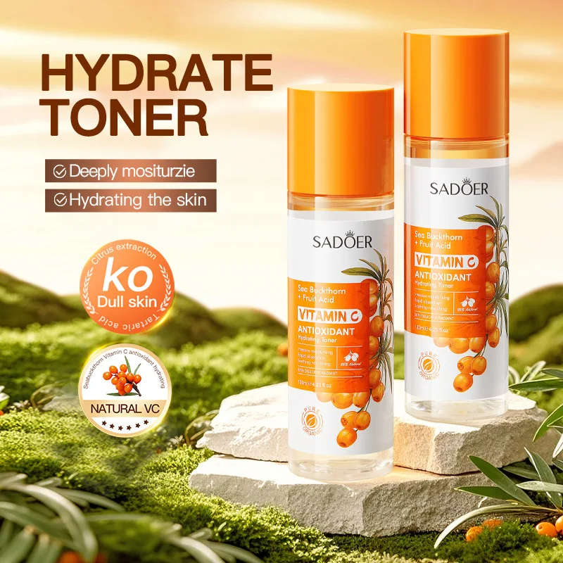SADOER Sea Buckthorn Vitamin C Antioxidant Moisturizing Toner Restores Skin Elasticity Shrinks Pores Skin Care