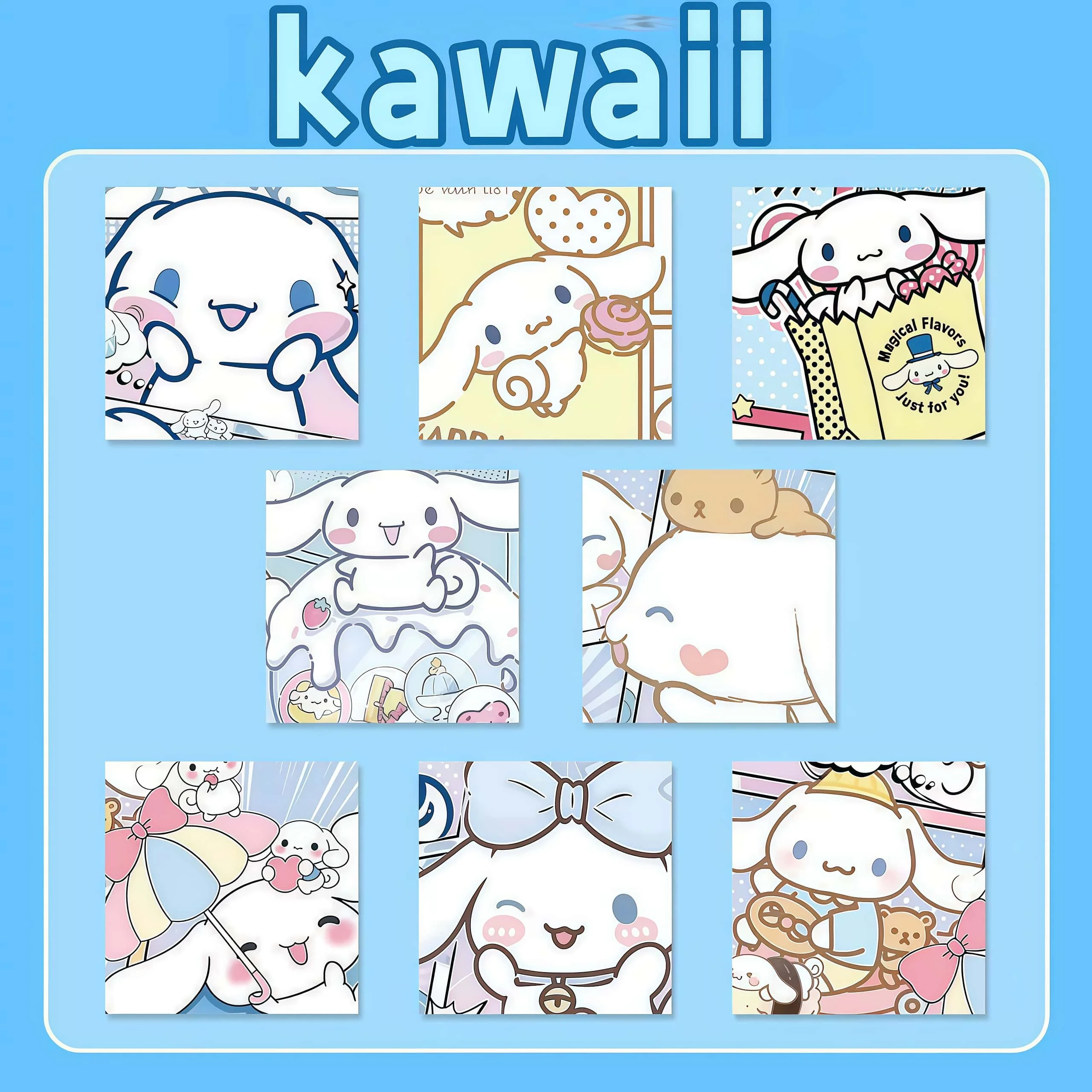 500 قطعة من لفة ملصقات Sanrio Cinnamoroll Kawaii، شارات بتصميم كرتوني لطيف لتزيين المجلة والهدايا #2