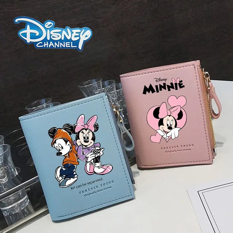 Mickey Minnie Mouse Wallet New Women Short Folding Multi Mezzanine Zipper Coin Clip Fashion Popular Cartoon Anime Clutch gift