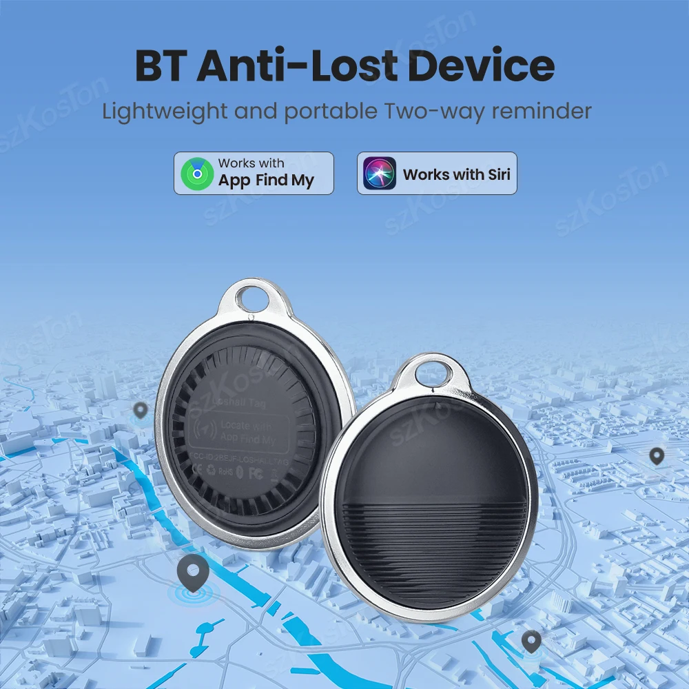 Smart GPS Tracker Work with IOS Find My APP Anti Lost Item Locator for iPhone Luggage Bag Key Finder Bluetooth-compatible