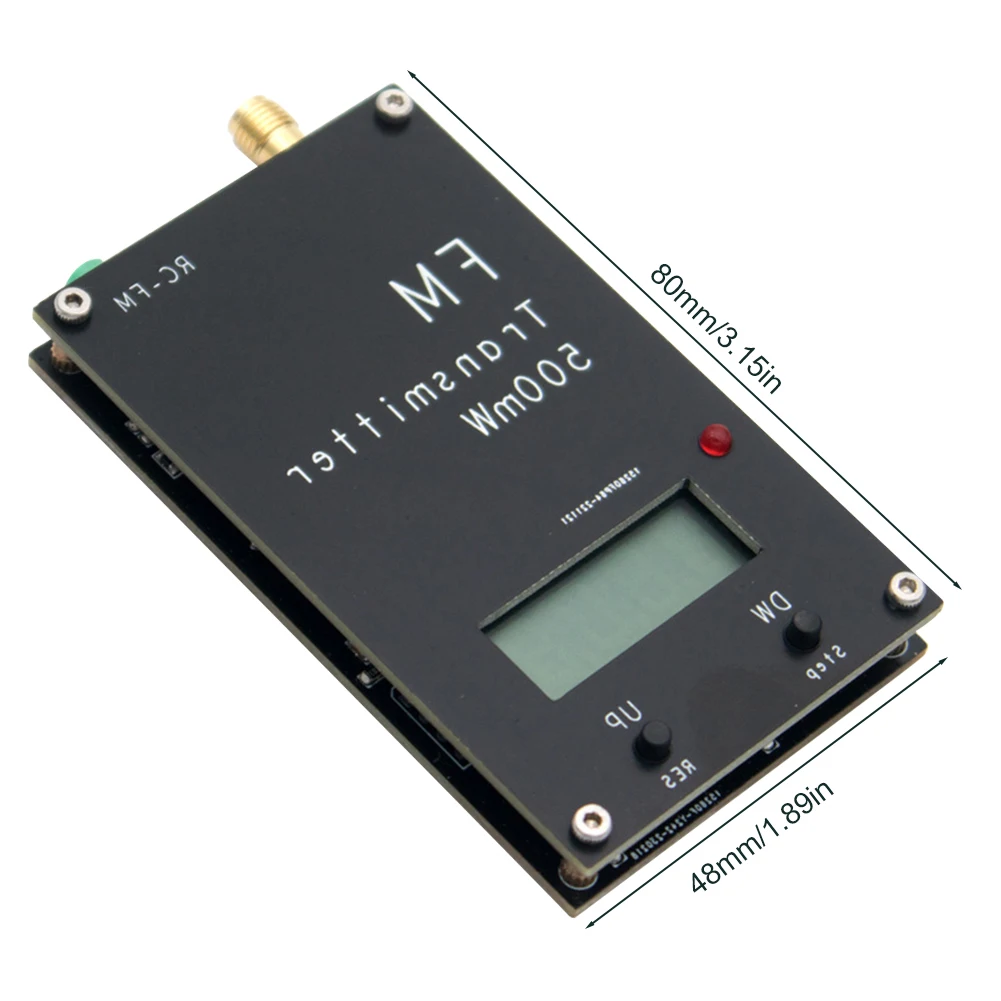 2000M 0.5W 500mW nadajnik FM wyświetlacz LCD cyfrowe stereo 76-108MHz regulowana częstotliwość nadajnik FM dla radia DSP FM