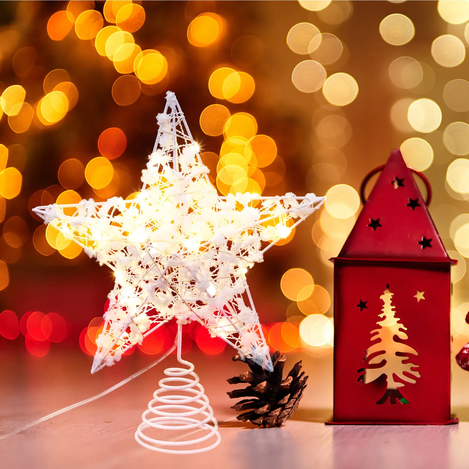 

Christmas Tree Topper Decoration Star Light up Decorations Ornaments Lighted Treetop