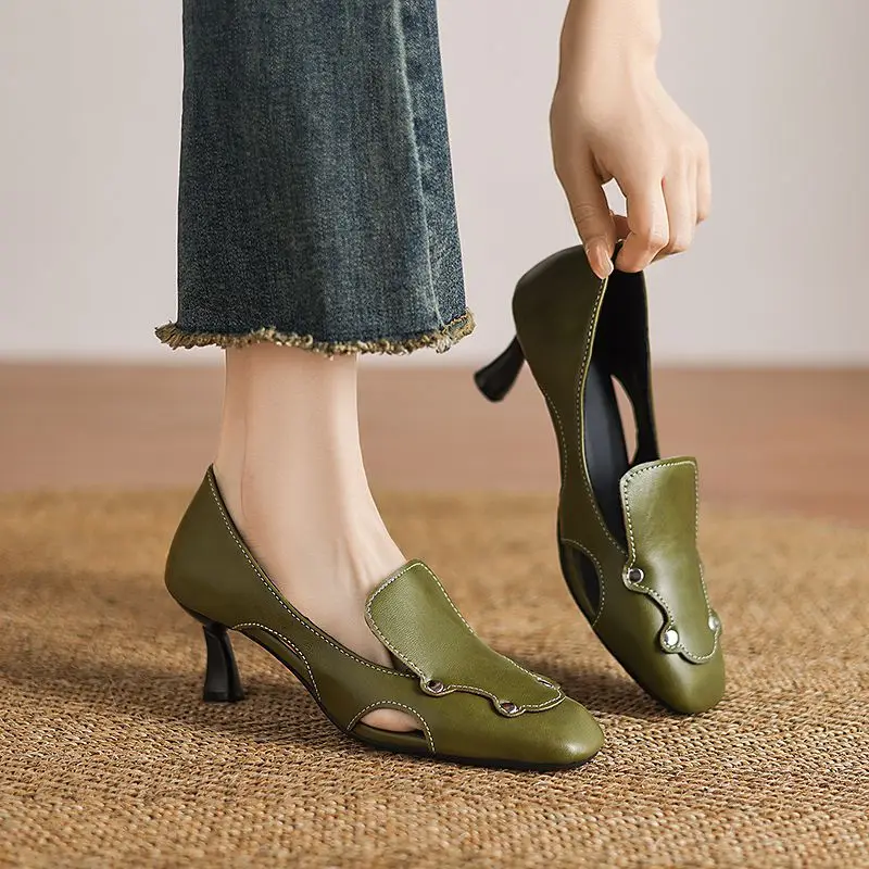 ORCHA LISA 2026 صنادل نسائية بتصميم جديد بمقدمة مربعة وكعب غريب سهل الارتداء مقاس كبير 41 43 موضة ناعمة للمكتب للسيدات على الطراز اليومي #5