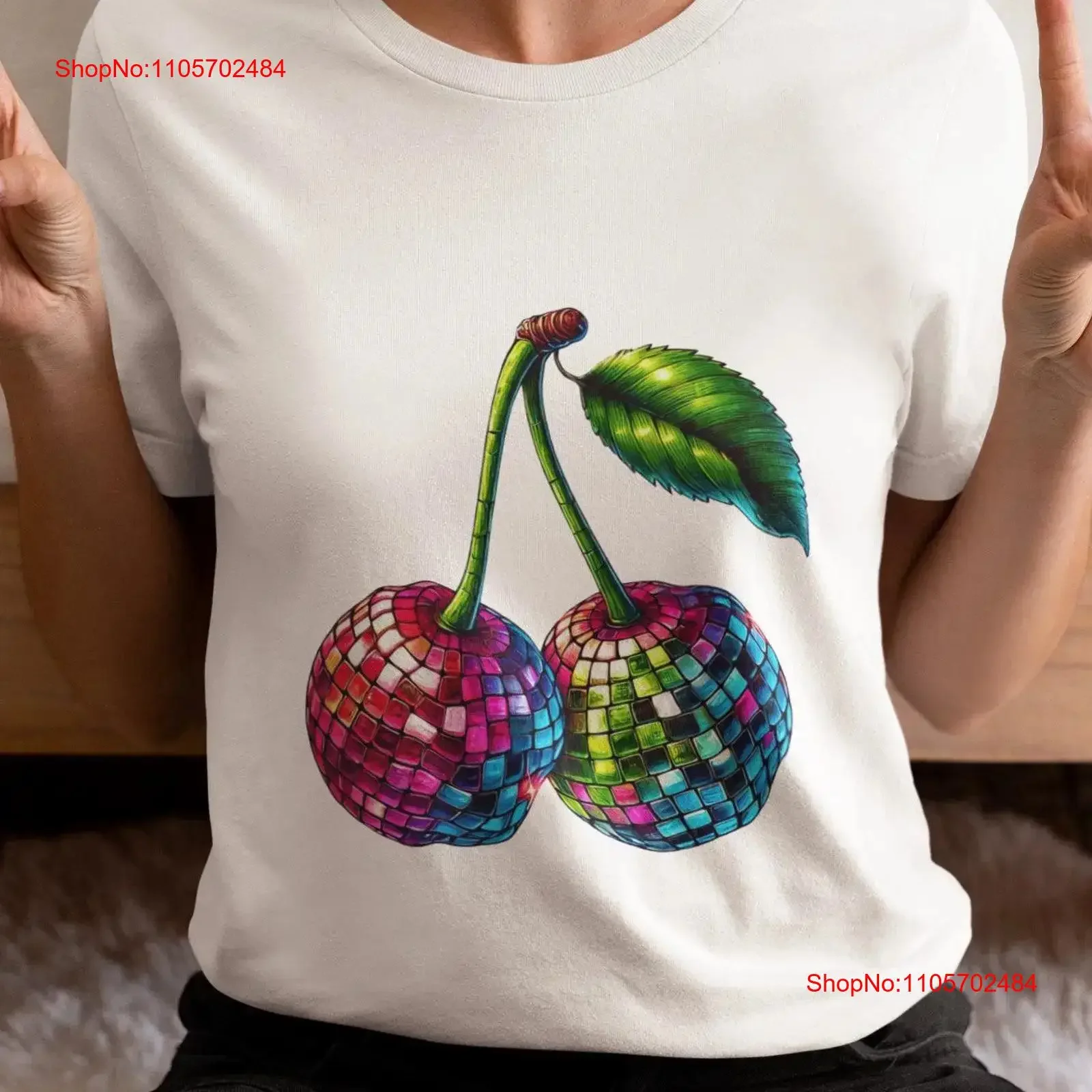 Disco Ball Cherries T Shirt Unique Retro 70s Cherry Novelty Vintage Party Vibes Groovy Festival Top vintage Washed