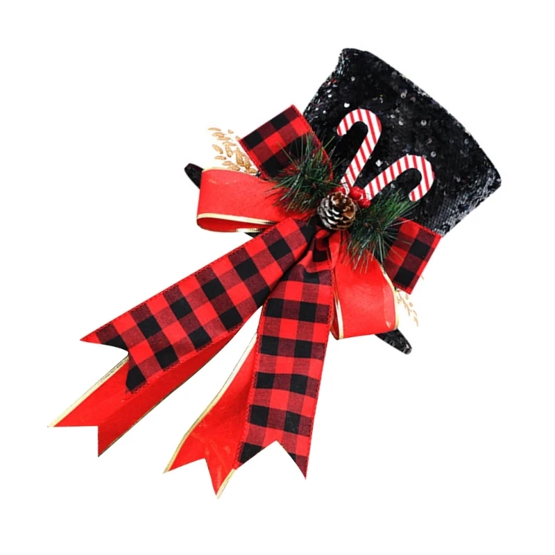 Christmas Tree Toppers Hat Tabletop Ornaments Seasonal Holiday Decorations Drop shipping image 2