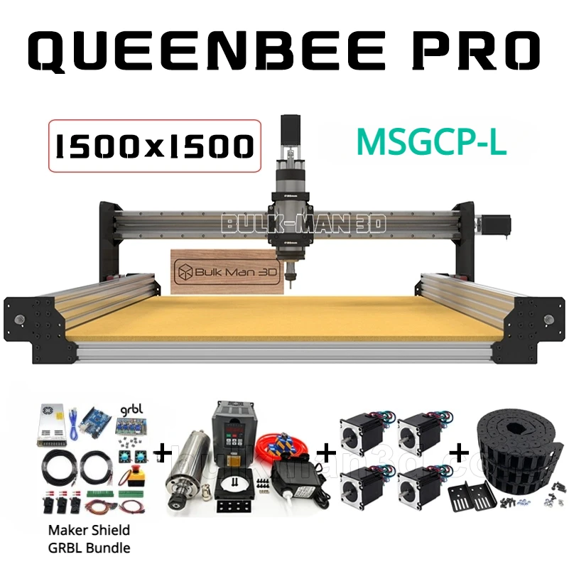 

25% скидка BulkMan3D Серебряный 1500x1500 QueenBee PRO ЧПУ полный комплект с системой управления производителем щит GRBL деревообрабатывающий станок