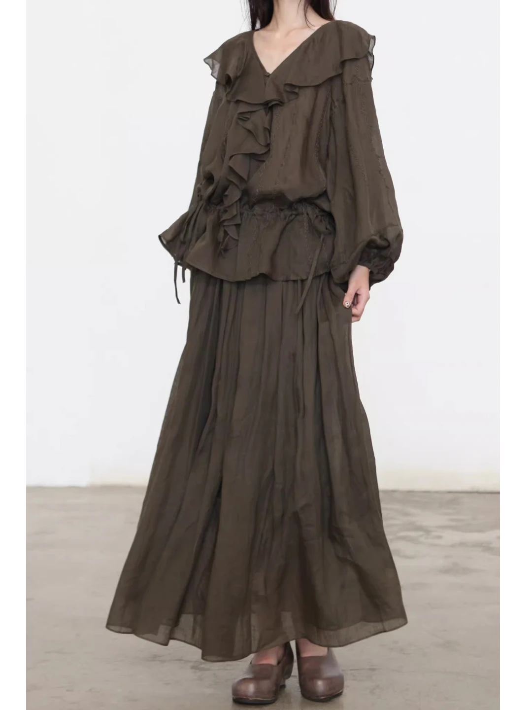 

Женская льняная юбка-миди А-силуэта свободного кроя с вставками, дышащая, для повседневной носки, Ci Commute Casual Sle Cleanfit Ciwalk