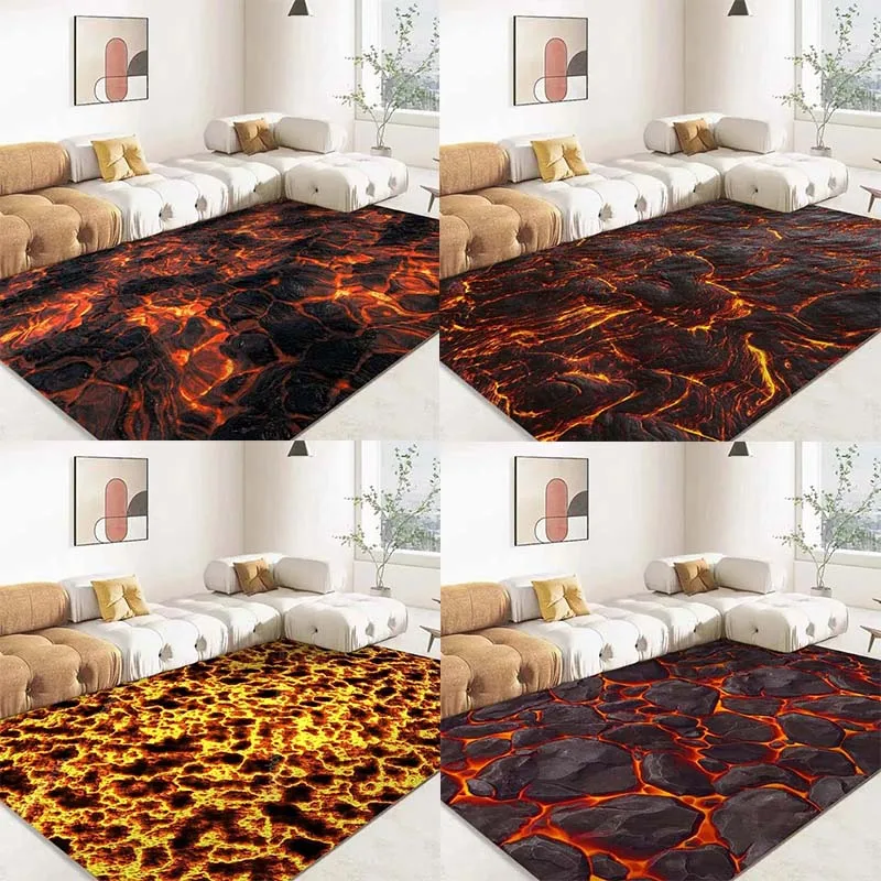 Volcano Lava Magma Area Floor Mats Door Front Decoration Home Living Room Floor Mats