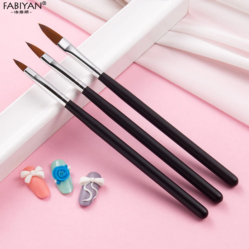 3Pcs/set Nail Art Pen Sculpture Carving Flower Brush Acrylic Liquid Powder Flower Shaping Pen UV Gel Drawing Dotting Tool