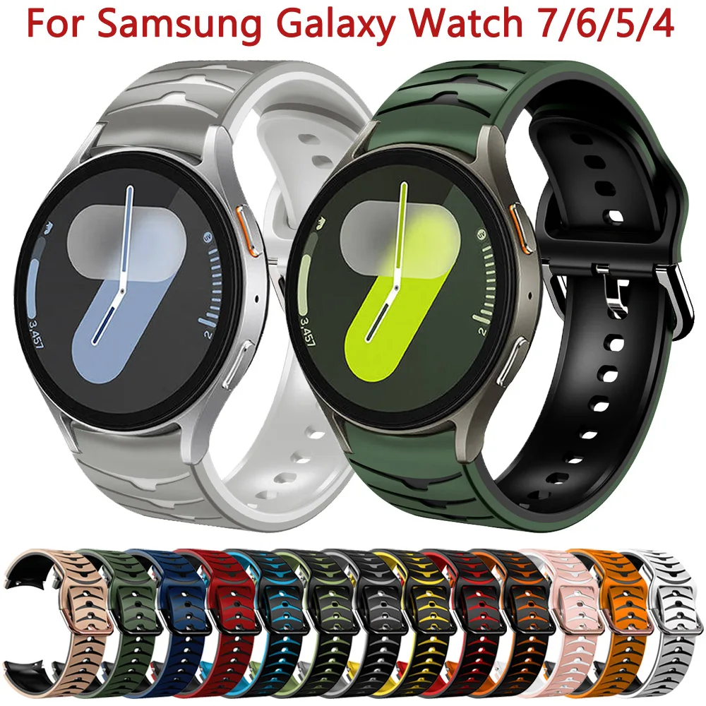 

Original Silicone Strap For Samsung Galaxy Watch FE 7 6 5 4 40MM 44MM Bracelet Galaxy Watch 6 Cassic 47mm 43mm 5Pro 45mm Band