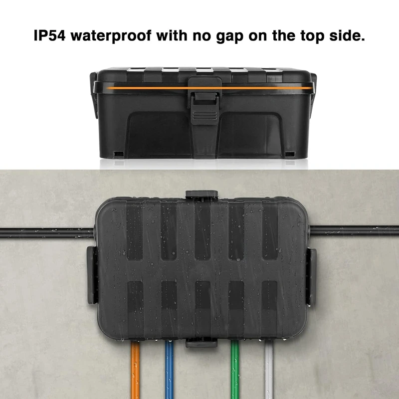 1 PCS Outdoor Electrical Box Waterproof Extension Cord Cover Weatherproof Black Protect Outlet, Plug, Socket, Power Strip
