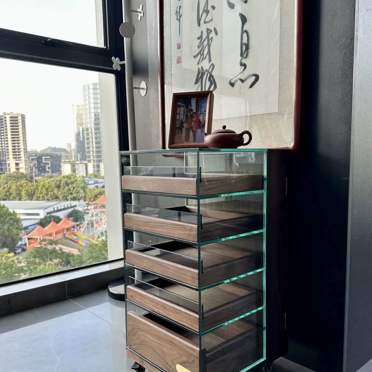 خزانة أسنان المشاهير على الإنترنت أدوات الشاي والمجوهرات Wenwan غطاء رمل أرجواني وعاء كوب رئيسي لتخزين فنجان الشاي