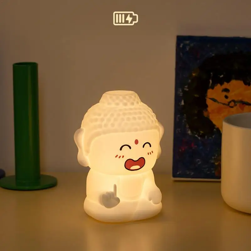 

Buddha Led Light Bedside Nightstand Lights Indoor 3 Colors Dimmable Night Lights Led Buddha Lights For Bedroom Touch Lamps For