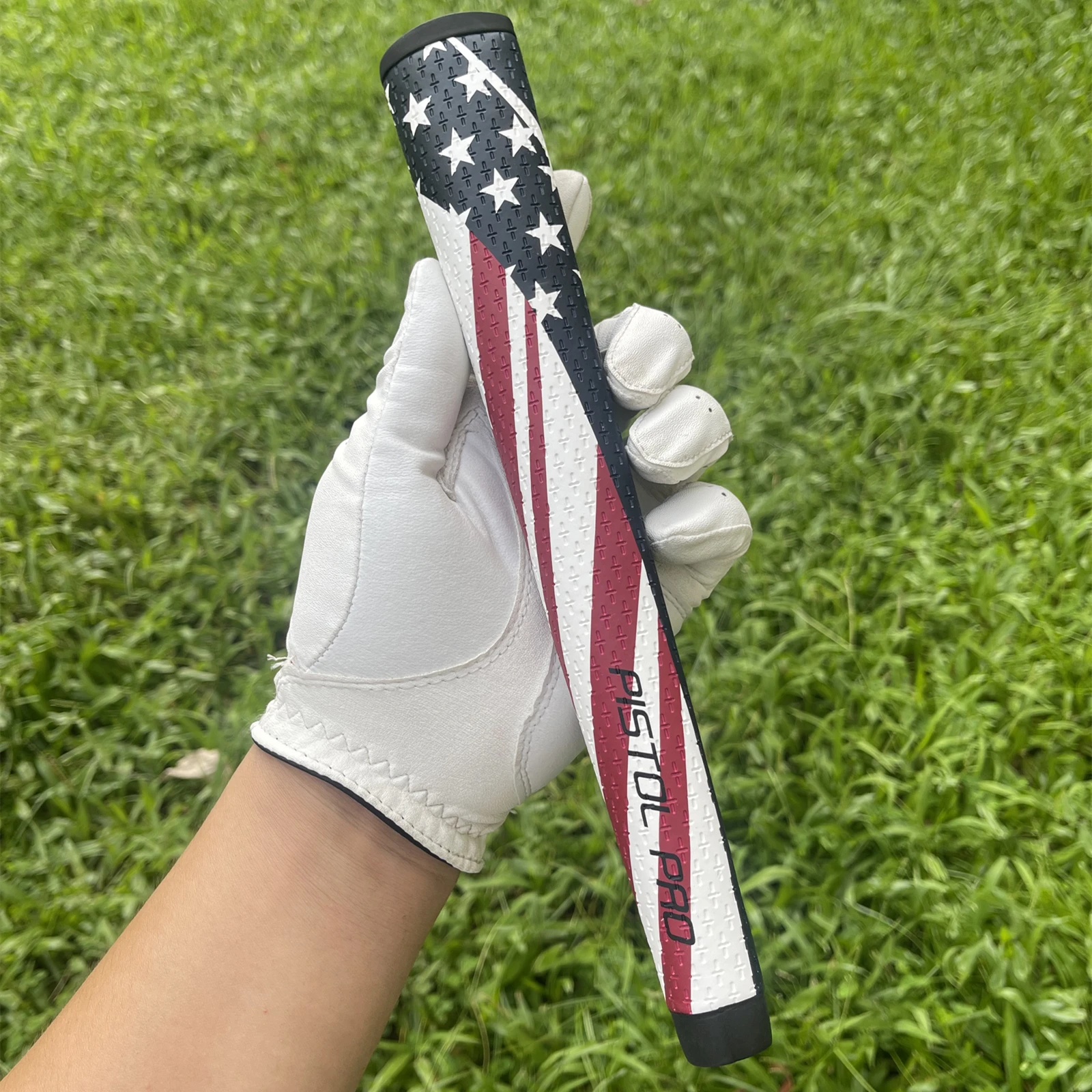 EUA National Flag Golf Putter, PU Grip, Midsize, alta tecnologia de tração, melhora o feedback e aderência, antiderrapante, resistente ao desgaste