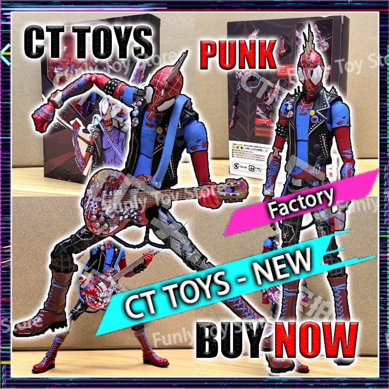 

In Stock Ct Toys Spiderman Spider-Punk Spider-Man Across The Spider-Verse Shf Anime Action Figure Figurine Custom Gifts Toys