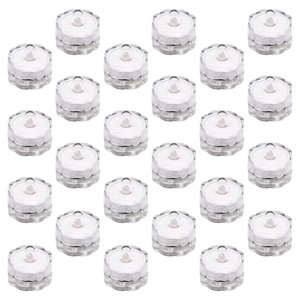 24 шт. водонепроницаемые подводные светодиодные фонари прозрачный пластиковый погружной светильник для бассейна, пруда, фонтана, освещение для свадебной вечеринки