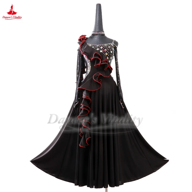Social Dance Wrapped Shoulder Style and Sling Style Dresses for Women Waltz Foxtrot Quickstep Professional Clothing Customized
