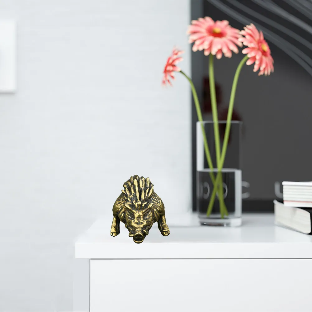 Pure Copper Wild Boar Ornament – Handcrafted Vintage Desktop Decor for Home Office Living Room