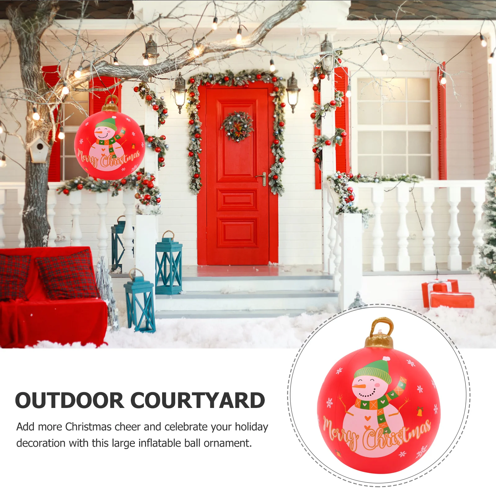 

Oversize Inflatable Christmas Ball Ornament Pvc Yard Decoration Blow Up Large Outdoor Xmas Ball Decorations For Holiday Party