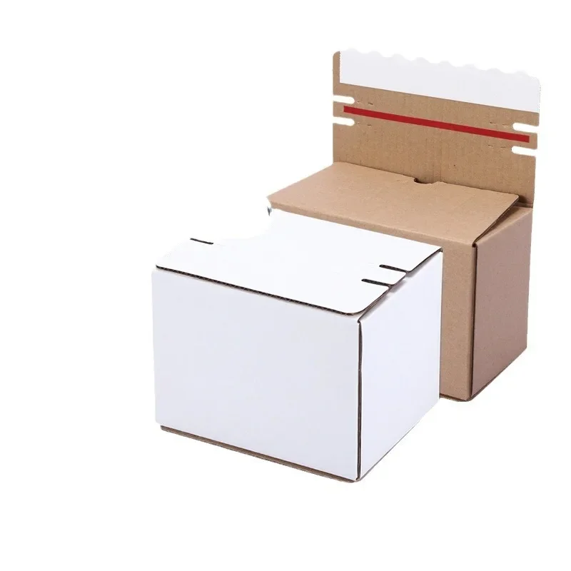 5pcs Eco-Friendly Self Seal Zipper Shipping Boxes Corrugated Paper Kraft no Tape Mailing Boxes for Business