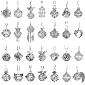 Music Chime Mexico Angel Ball Caller Medallion Antique Vintage Pregnancy Essential Oil Diffuser Aromatherapy Necklace 10 Main Sales Necklace Aromatherapy - №9