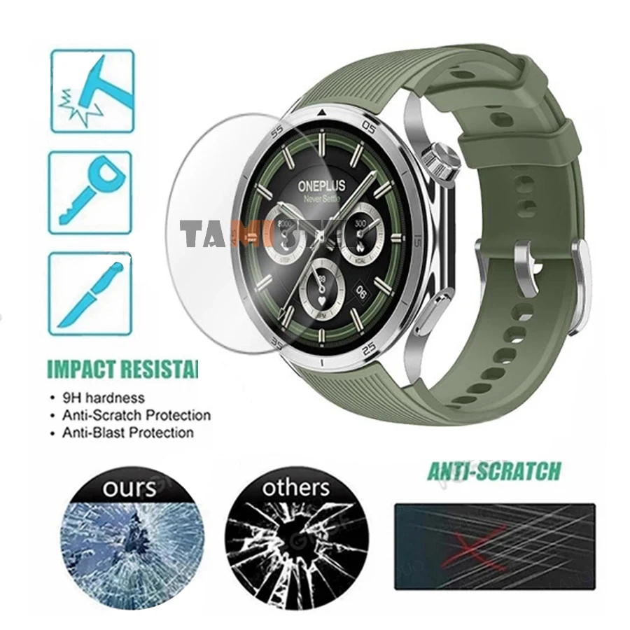 Защитная пленка из закаленного стекла для смарт-часов OnePlus Watch 3, защитная пленка от царапин для OnePlus Watch 3, аксессуар для чехла