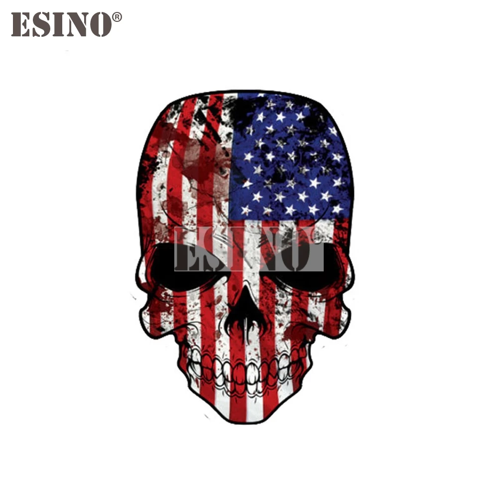 Car Styling Creative USA America Flag Skull Evil Decal Cartoon PVC Waterproof Car Body Sticker Pattern Vinyl