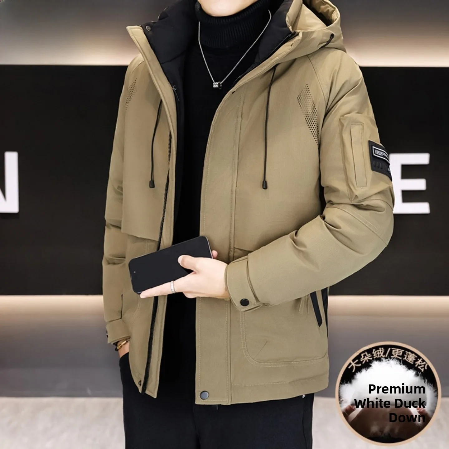 Pierre Cardin Piumino invernale da uomo Jaet Abbigliamento da lavoro con cappuccio Antivento Capispalla caldo Versatile Ci Casual Sle Zipper...