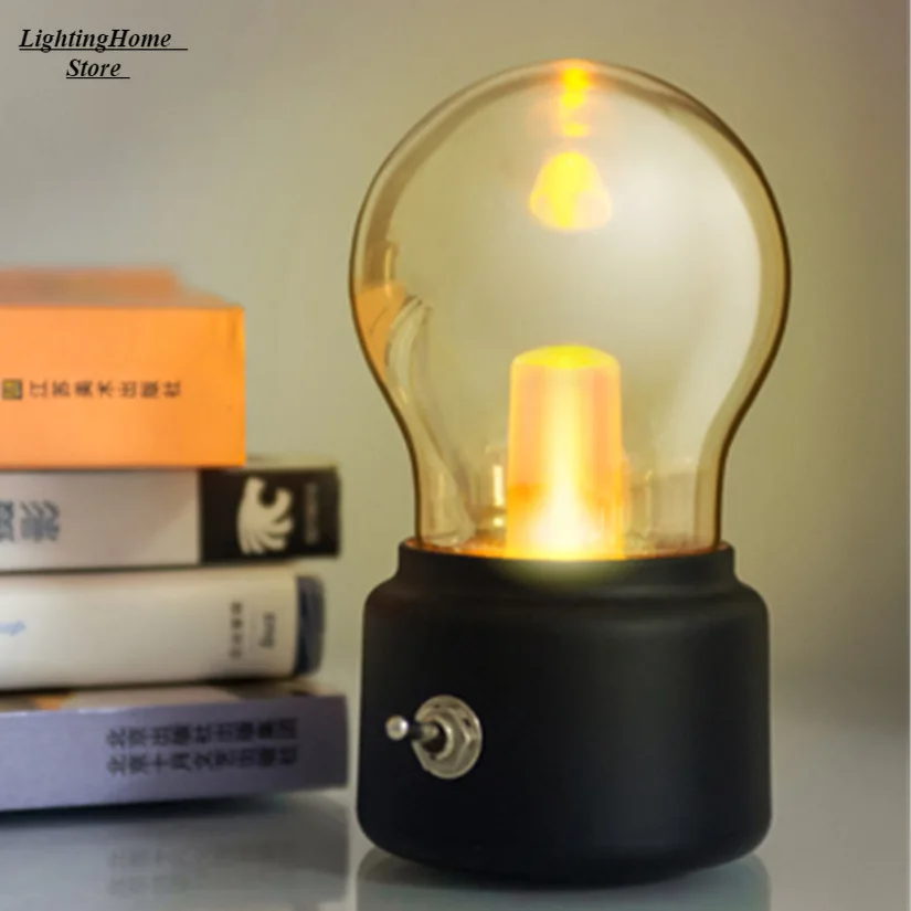 Led bulb Classical blowing desk lamp decoration light Retro USB Rechargeable Night Light Desk Table LED Lamp Decor Lights